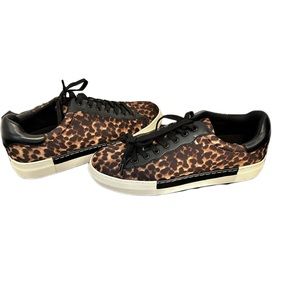VINCE CAMUTO BROWN LEOPARD PRINT WOMEN SENILE OXFORD SNEAKERS 9
